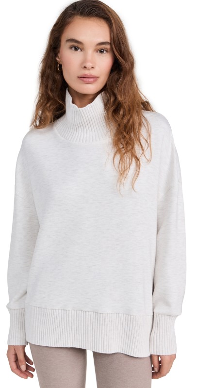 Varley Barker High Neck Sweatshirt Ivory Marl
