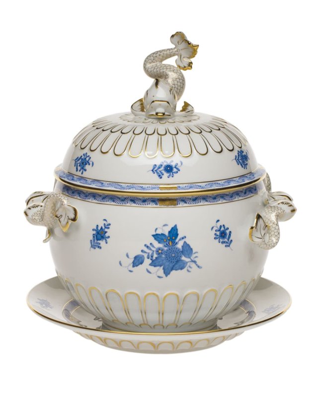 Chinese Bouquet Blue Tureen and Platter