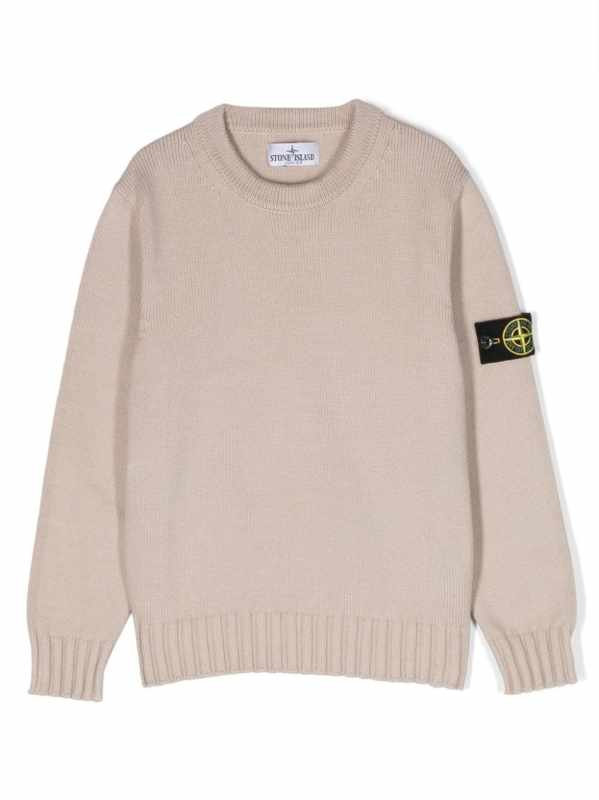 Compass-patch cotton-blend jumper