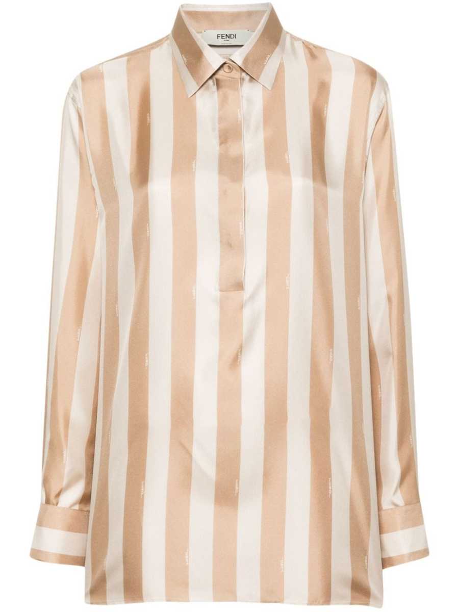 Pequin-stripe silk shirt