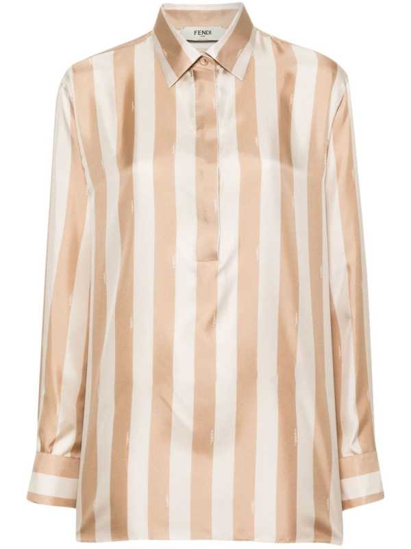 Pequin-stripe silk shirt
