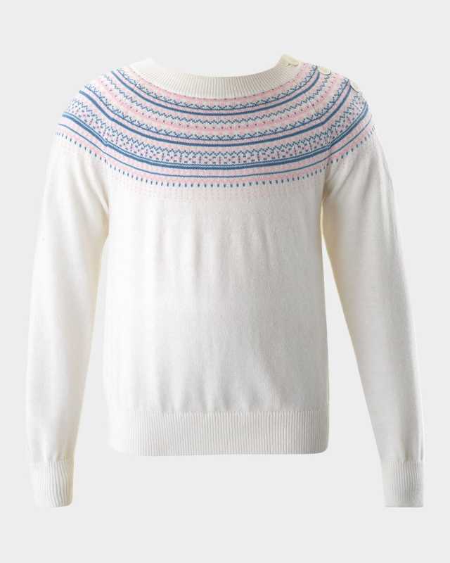 Girl's Sweater W/ Fairisle Intarsia, Size 2-10