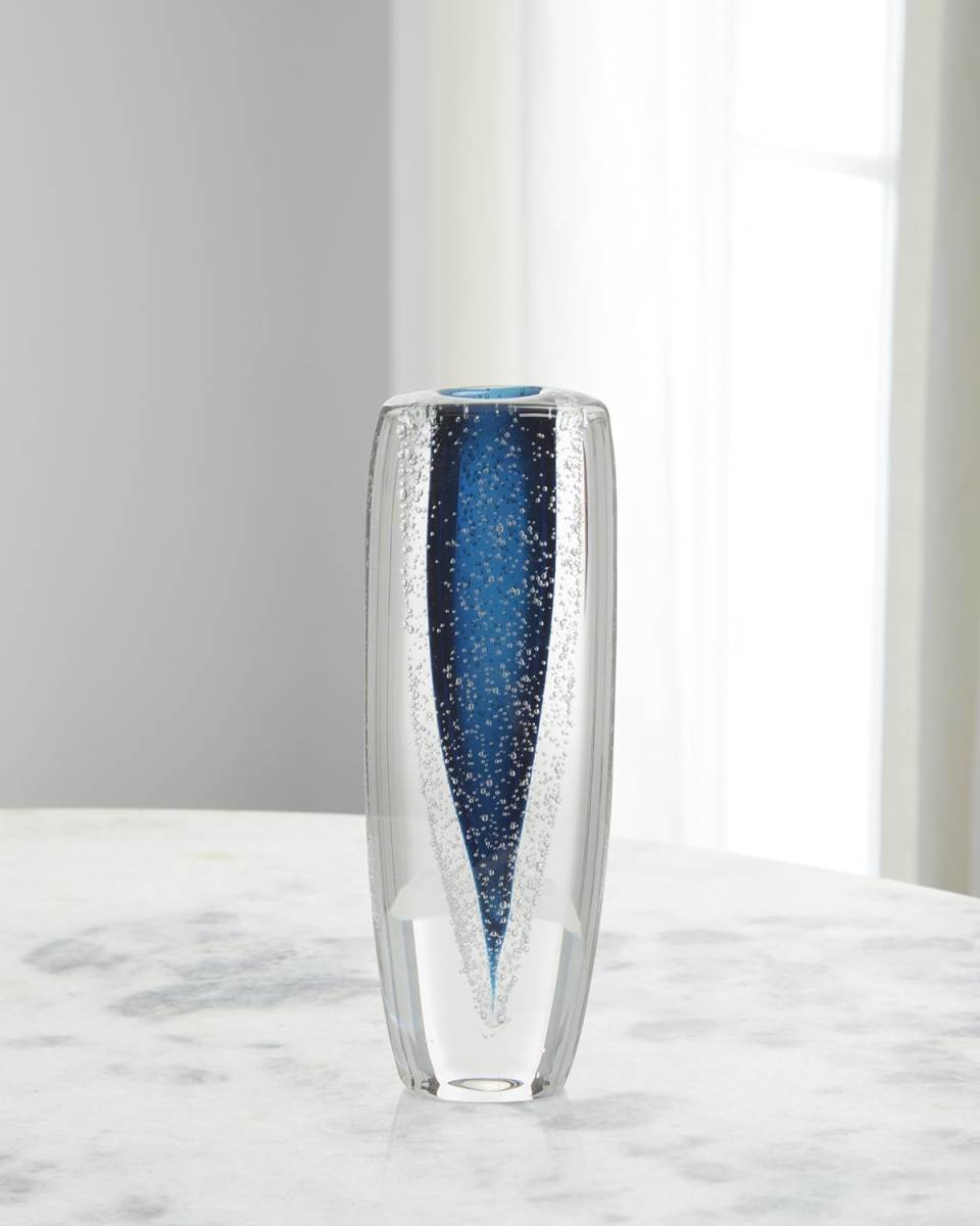 Sapphire Blue Handblown Glass Vase II