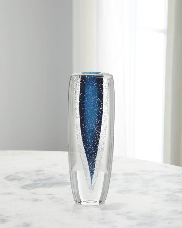 Sapphire Blue Handblown Glass Vase II