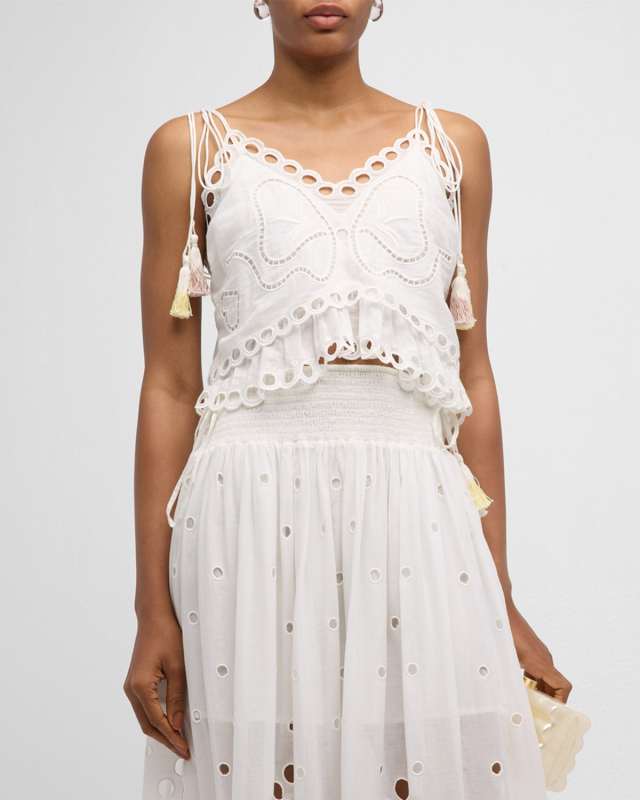 Biltmore Bow Cutwork Embroidery Top