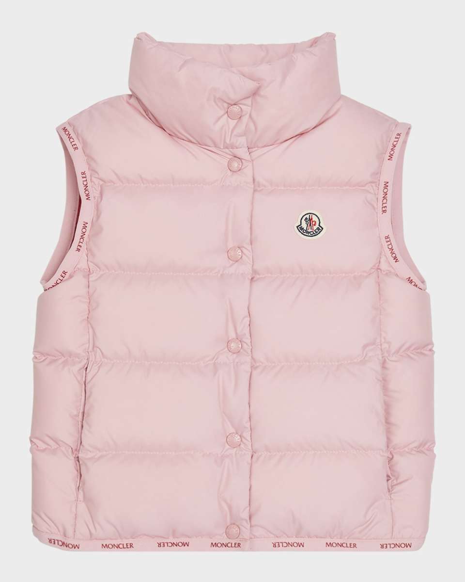 Girl's Badia Logo Tape Puffer Vest, Size 8-