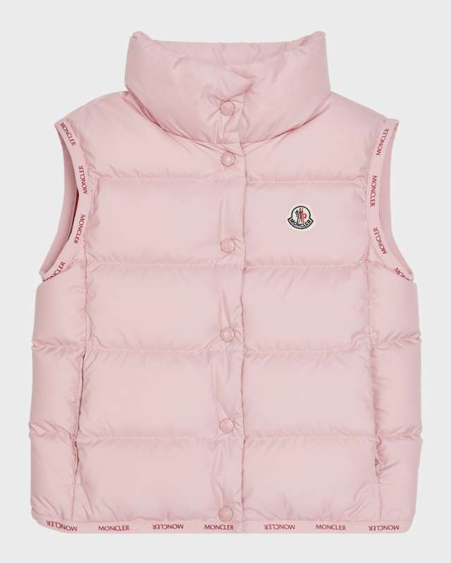 Girl's Badia Logo Tape Puffer Vest, Size 8-