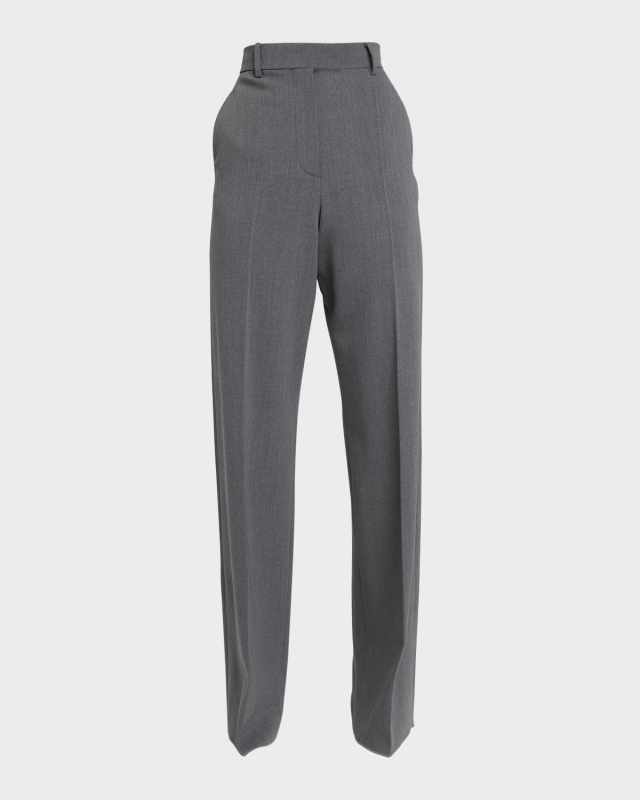 High-Rise Wide-Leg Solid Active Gabardine Pants