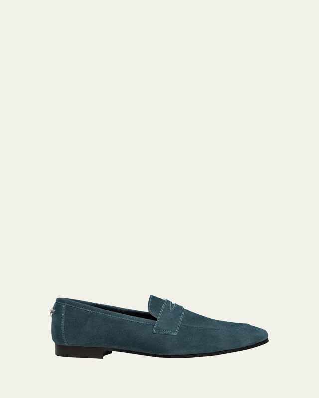 Flaneur Suede Penny Loafers