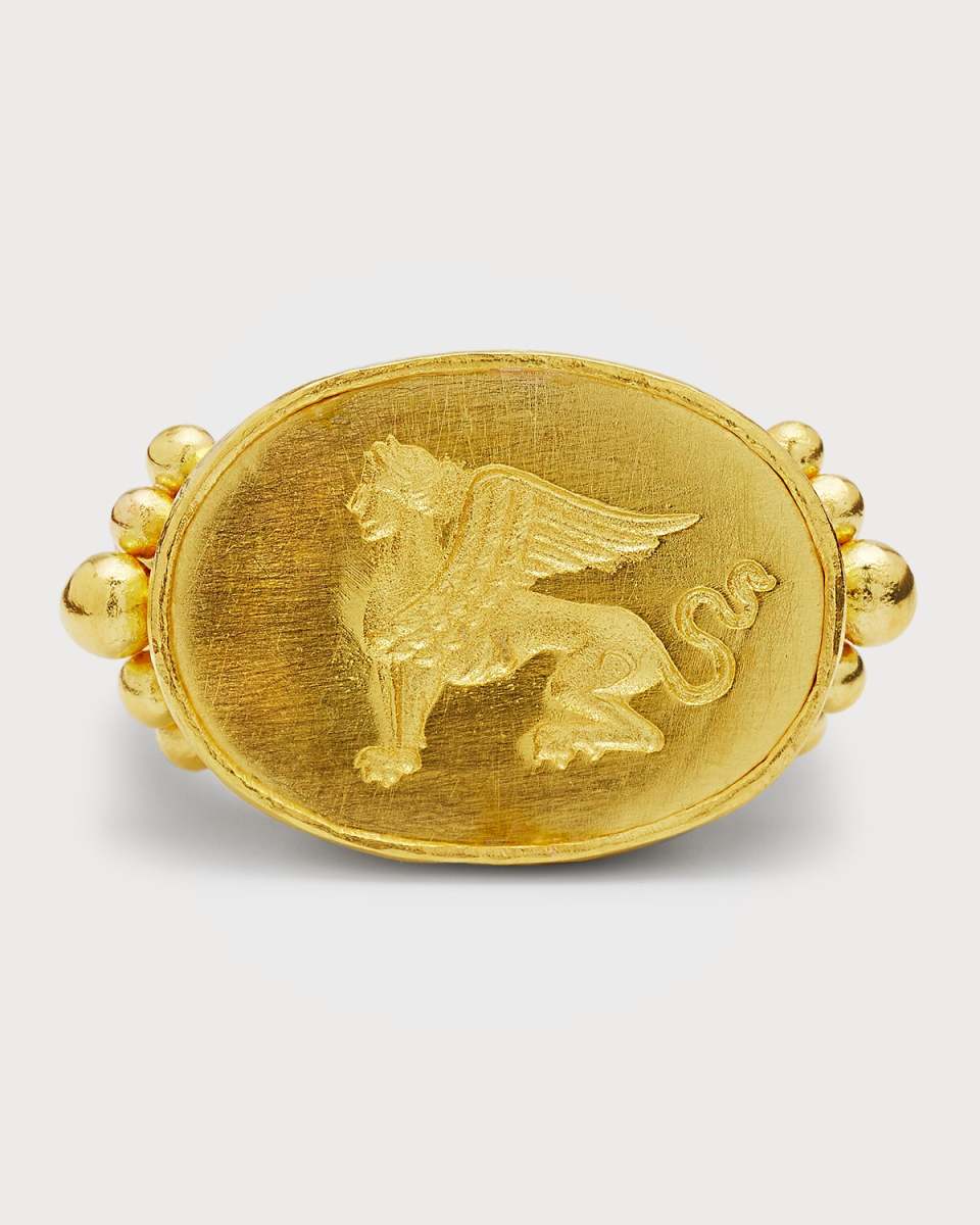 19K Etruscan Sphinx Ring, Size