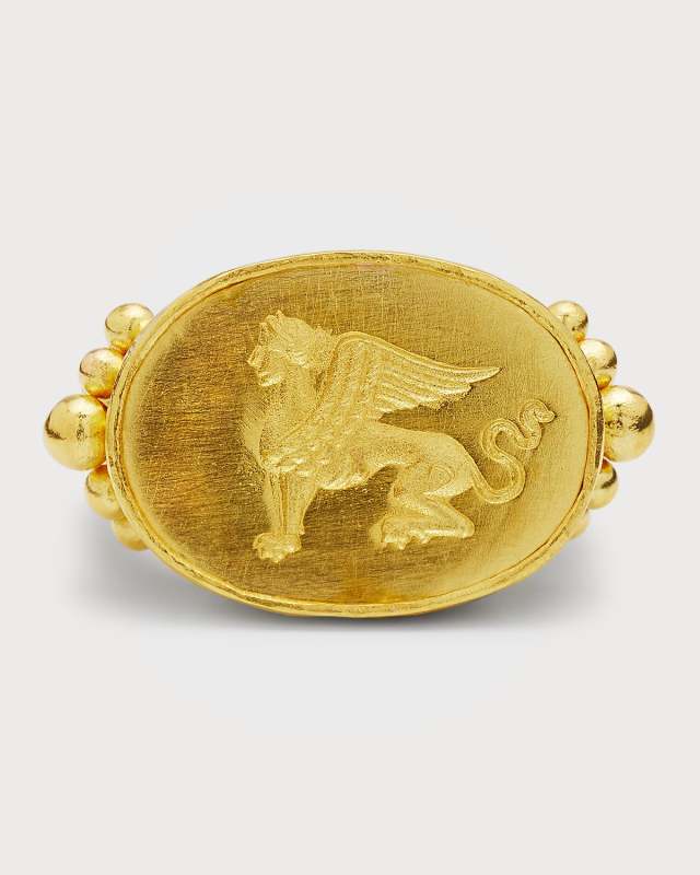 19K Etruscan Sphinx Ring, Size