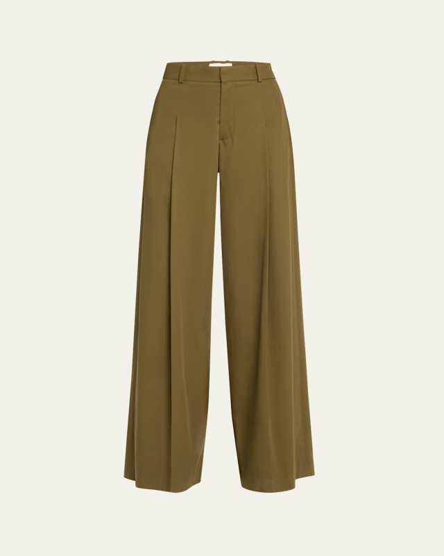 Pleated Wide-Leg Pants