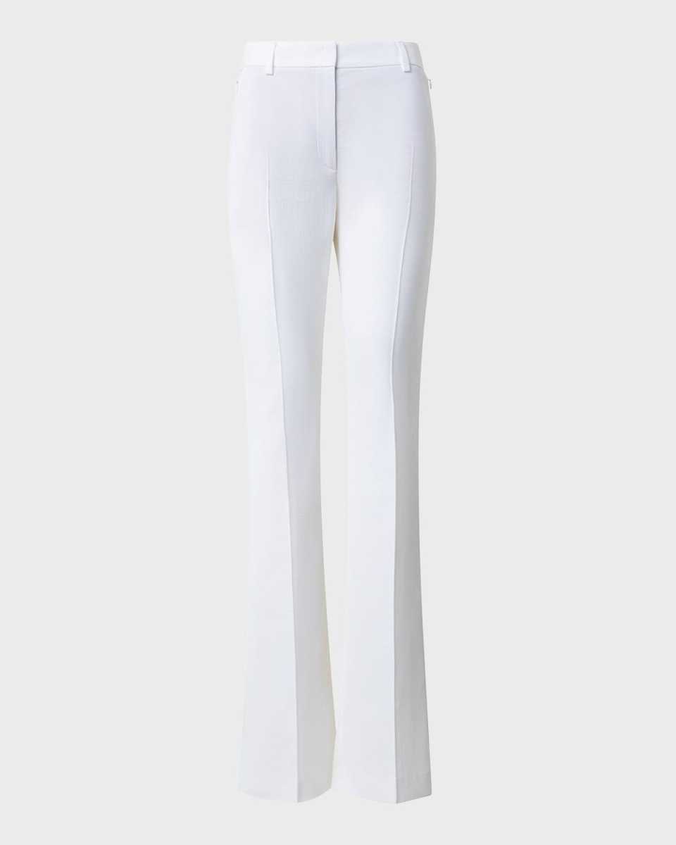 Marilyn Silk Stretch Seersucker Bootcut-Leg Pants