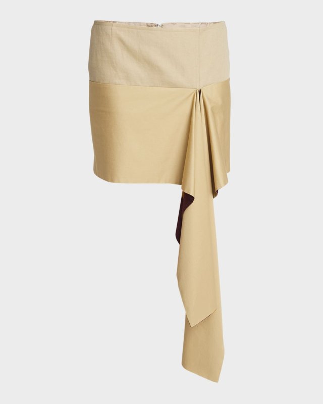 Salbini Satin Drape Mini Skirt