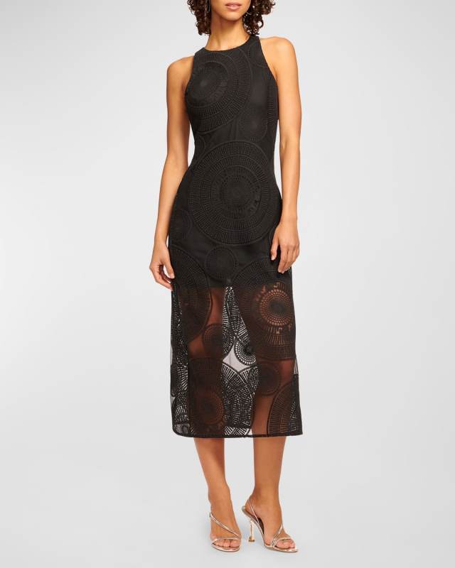 Olga Embroidered Midi Dress