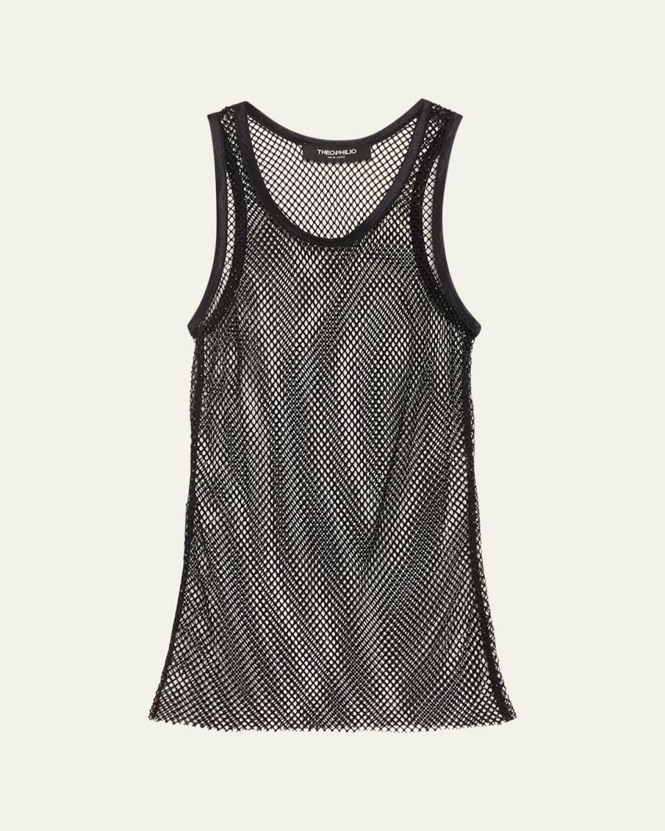 Mesh Rhinestone Tank Top