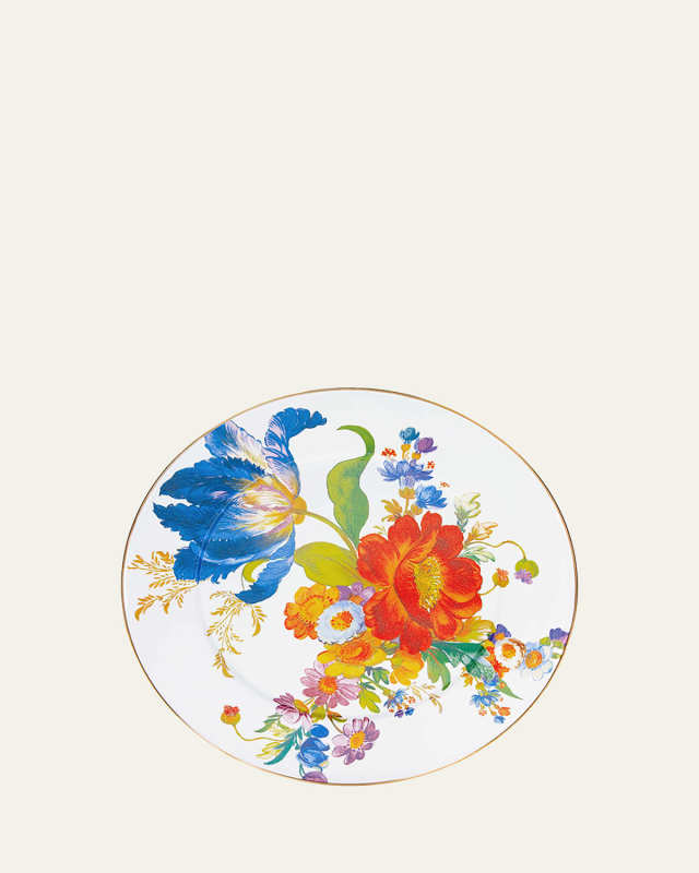 Flower Market Serving Platter, White