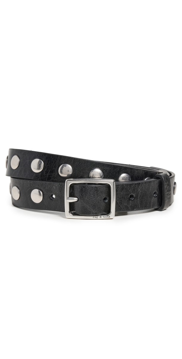 rag & bone Studded Baby Boyfriend Belt Black