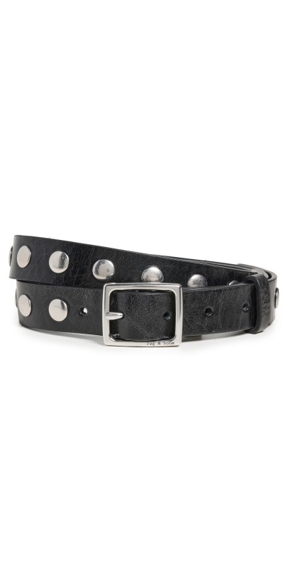 rag & bone Studded Baby Boyfriend Belt Black