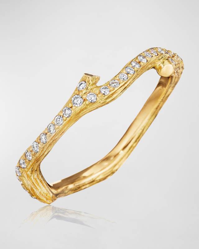 18k Diamond Twig Wonderland Ring, Size 7