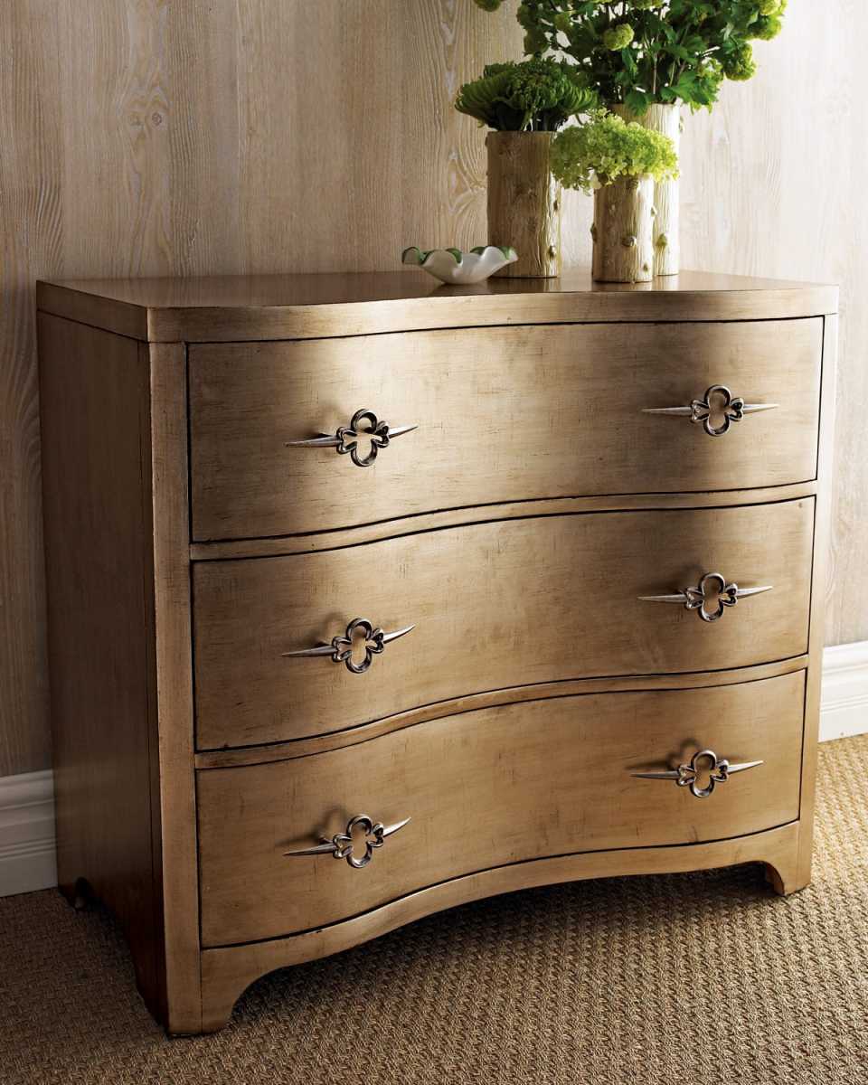 Sanctuary Three-Drawer Gold Chest