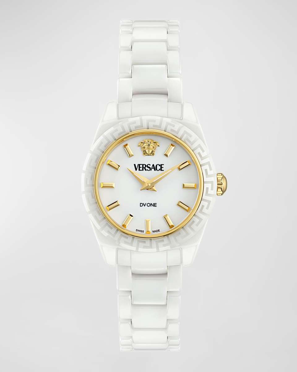 28mm DV One Watch with Bracelet Strap, White