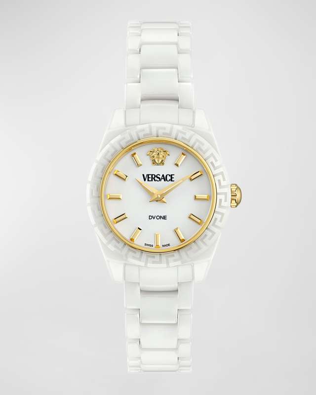 28mm DV One Watch with Bracelet Strap, White