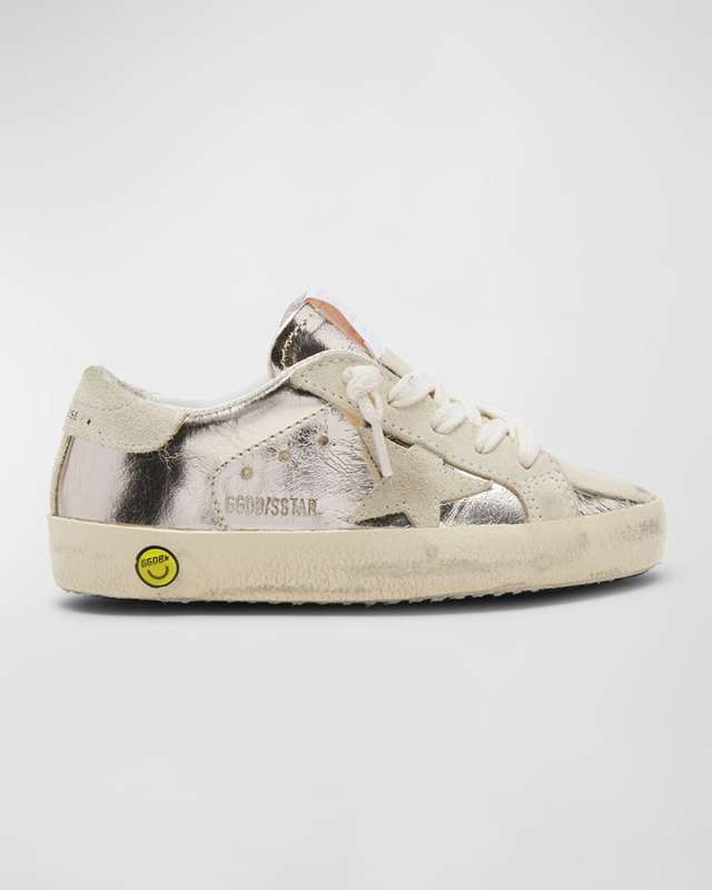 Girl's Superstar Metallic Low-Top Sneakers, Kids