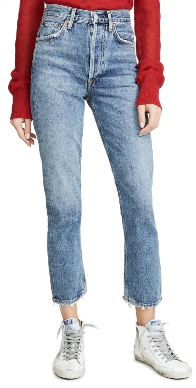 AGOLDE Riley High Rise Straight Crop Jeans Frequency