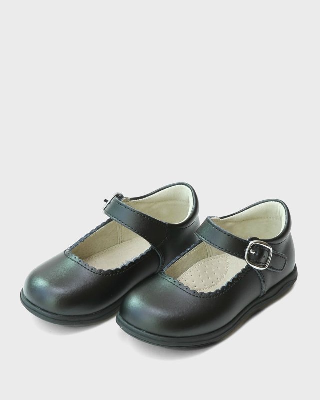 Girl's Chloe Scalloped Leather Mary Jane, Baby/Toddler