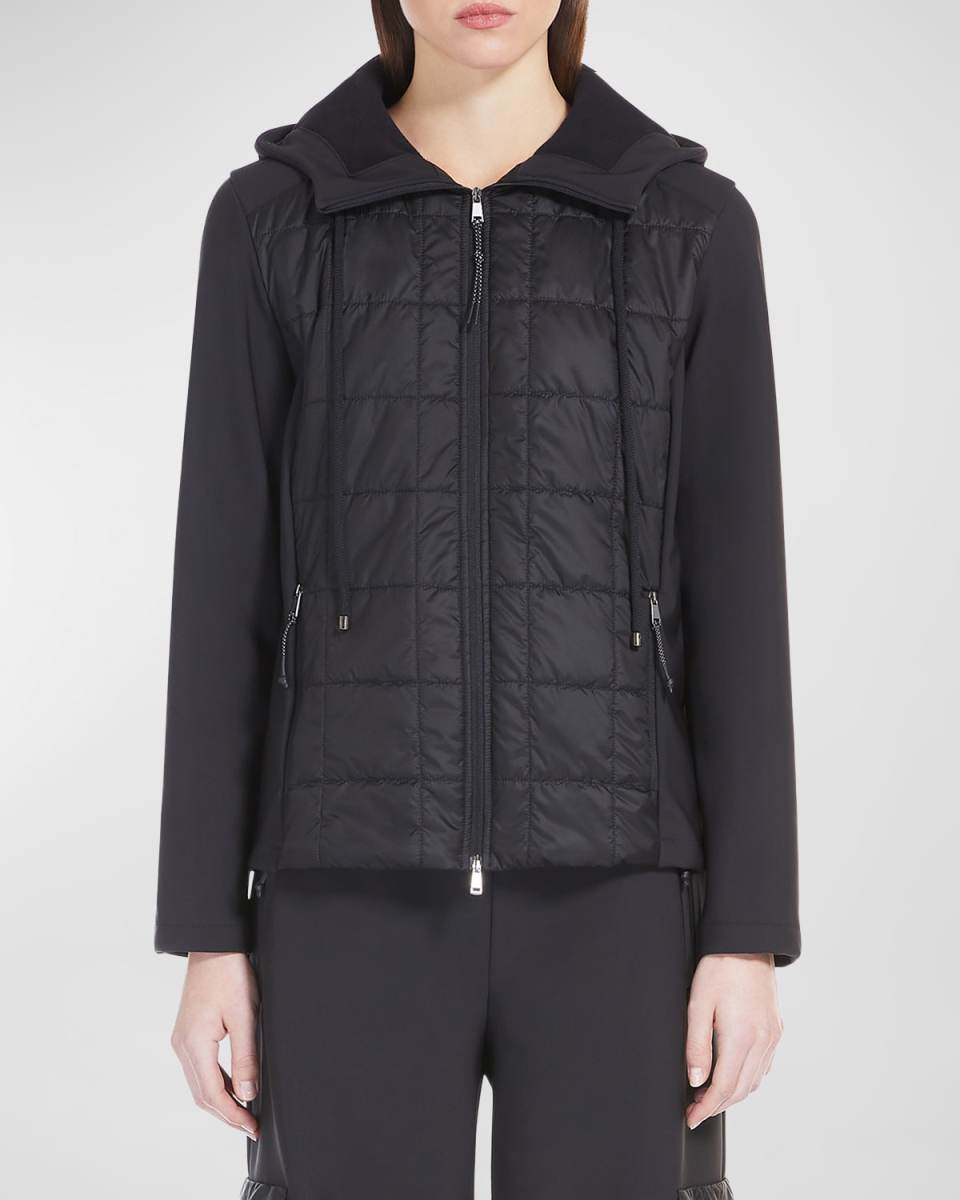 Reed Hooded Zip-Front Quilted Jacket
