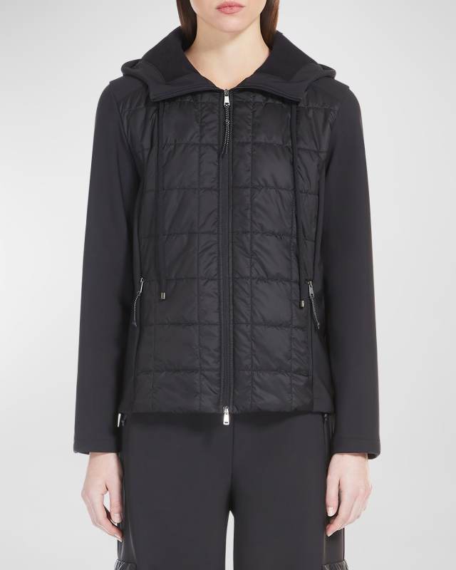 Reed Hooded Zip-Front Quilted Jacket