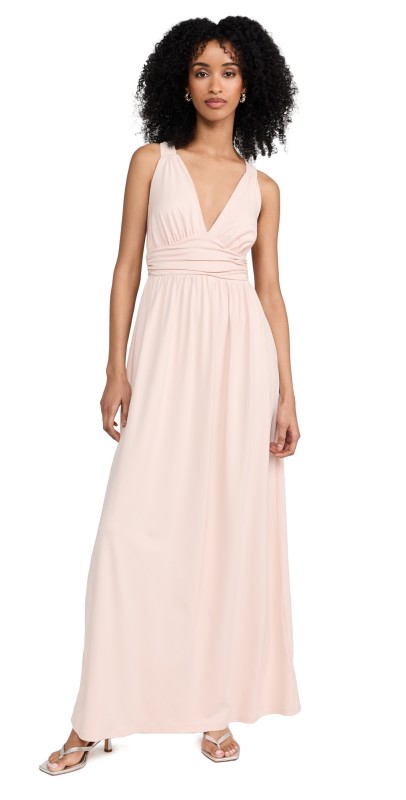 Susana Monaco Cross Back Gathered Dress Nude