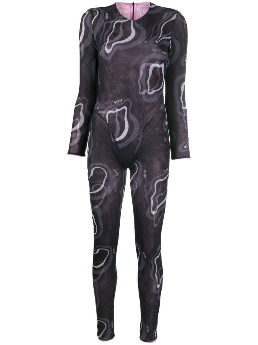 reversible graphic-print jumpsuit