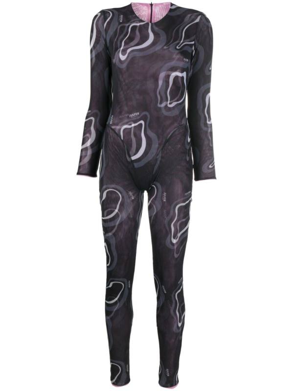 reversible graphic-print jumpsuit
