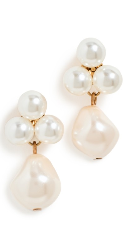 Jennifer Behr Grand Perla Earrings Pearl