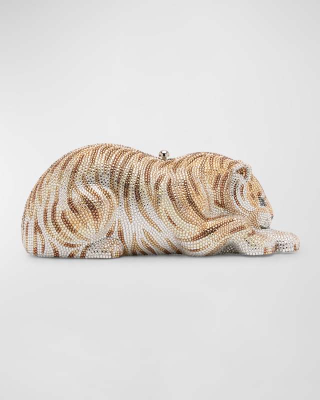 Wildcat Golden Cub Crystal Clutch Bag