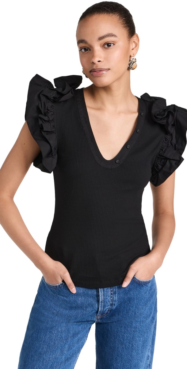 Ulla Johnson Birdie Top Noir