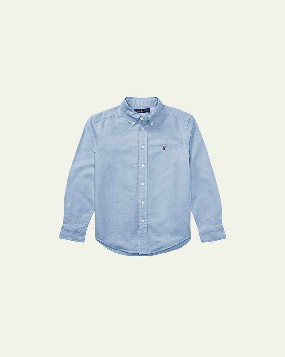 Boy's Cotton Oxford Sport Shirt, Size S-