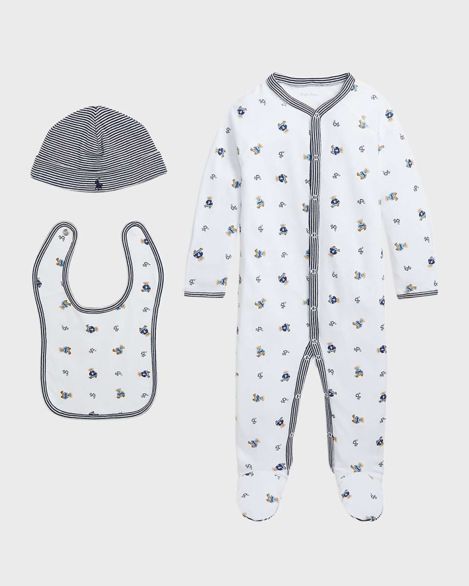 Boy's 3-Piece Gift Set, Size Newborn-