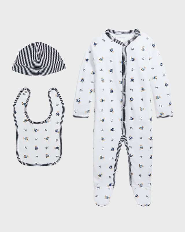 Boy's 3-Piece Gift Set, Size Newborn-