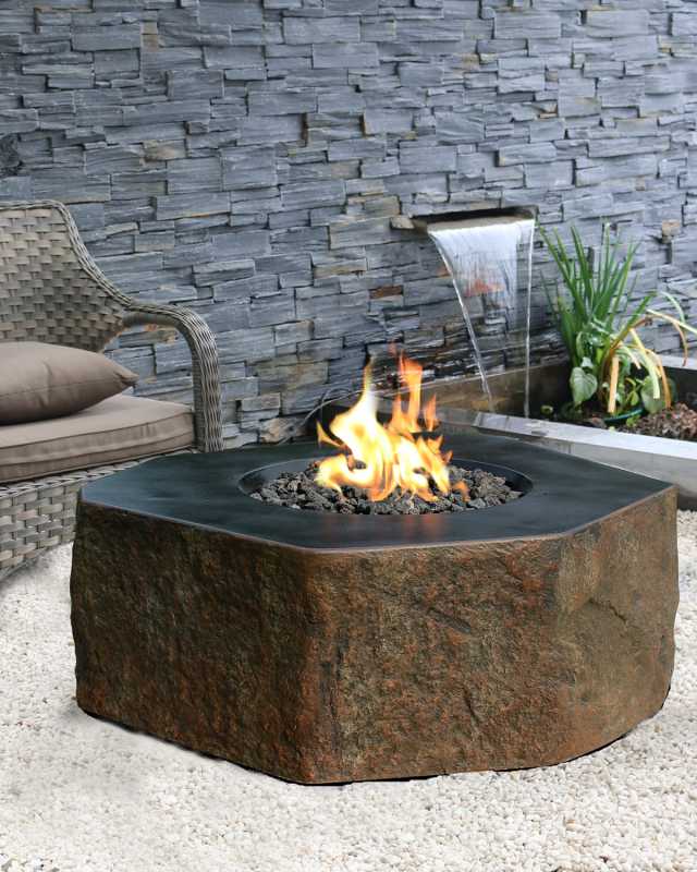 Columbia Outdoor Fire Pit Table with Propane Gas Assembly