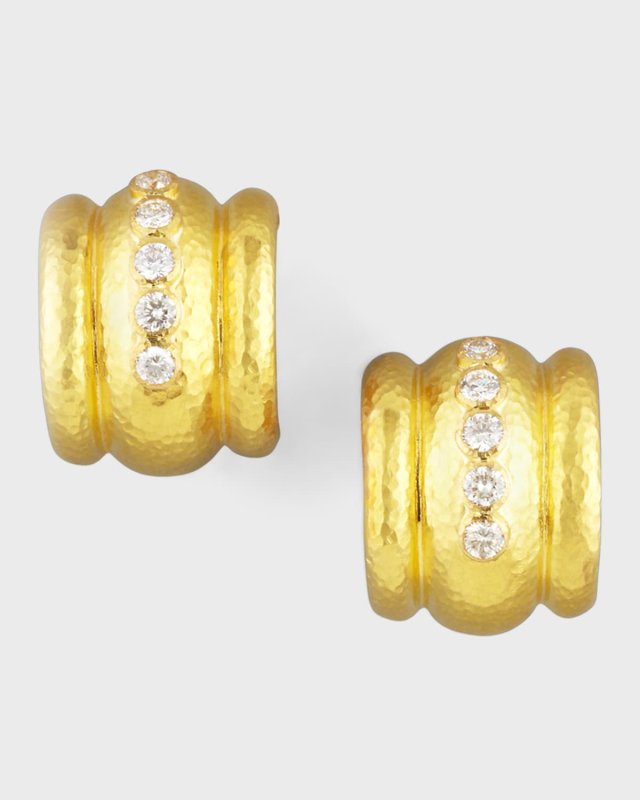 19K Amalfi Diamond Gold Huggie Earrings