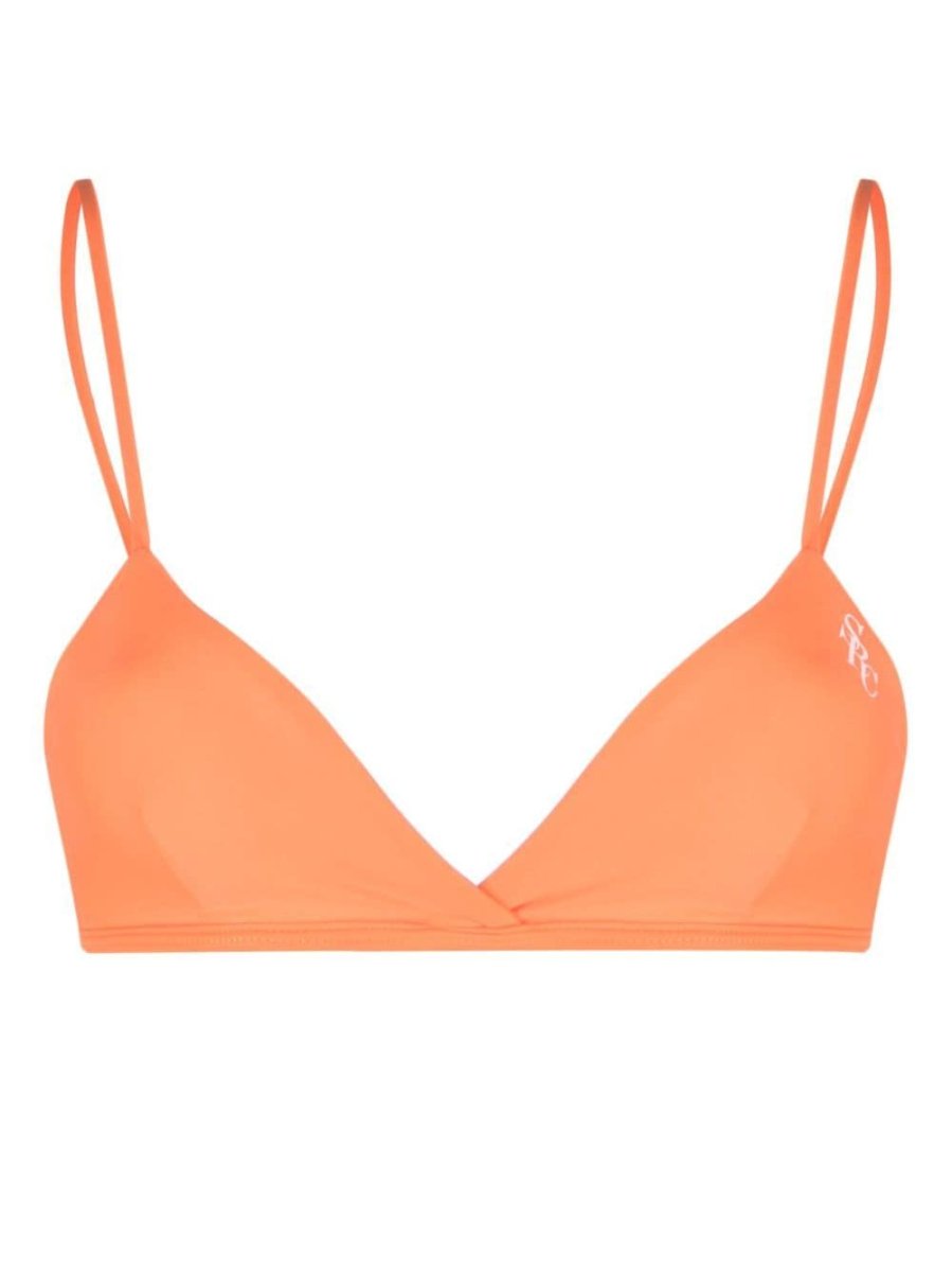 logo-print bikini top