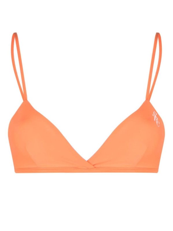 logo-print bikini top