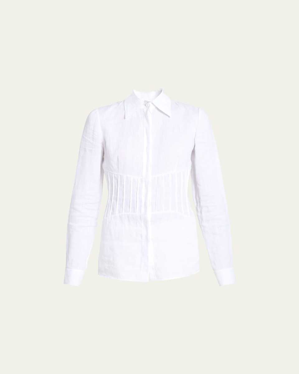 Duff Pleated Linen Top