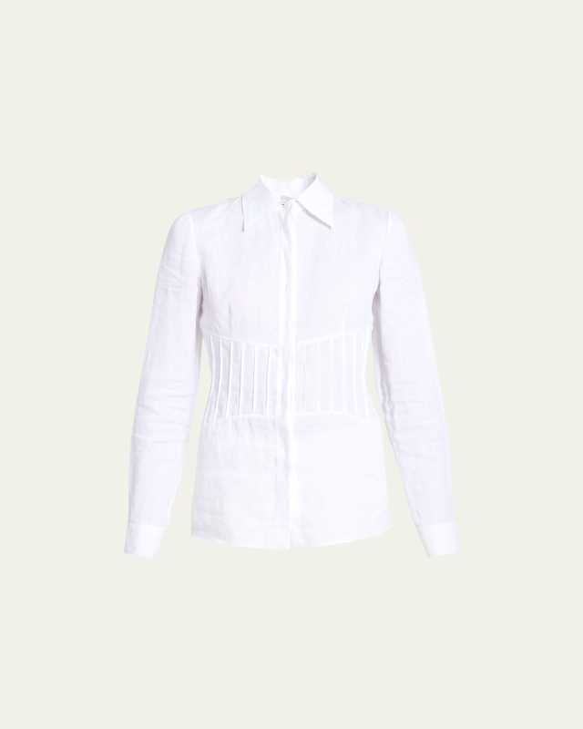 Duff Pleated Linen Top