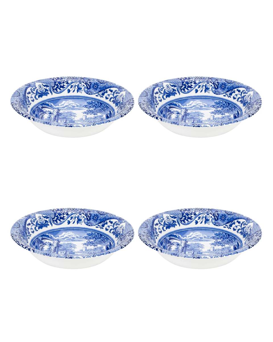 Blue Italian Ascot Cereal Bowls, Set of 4
