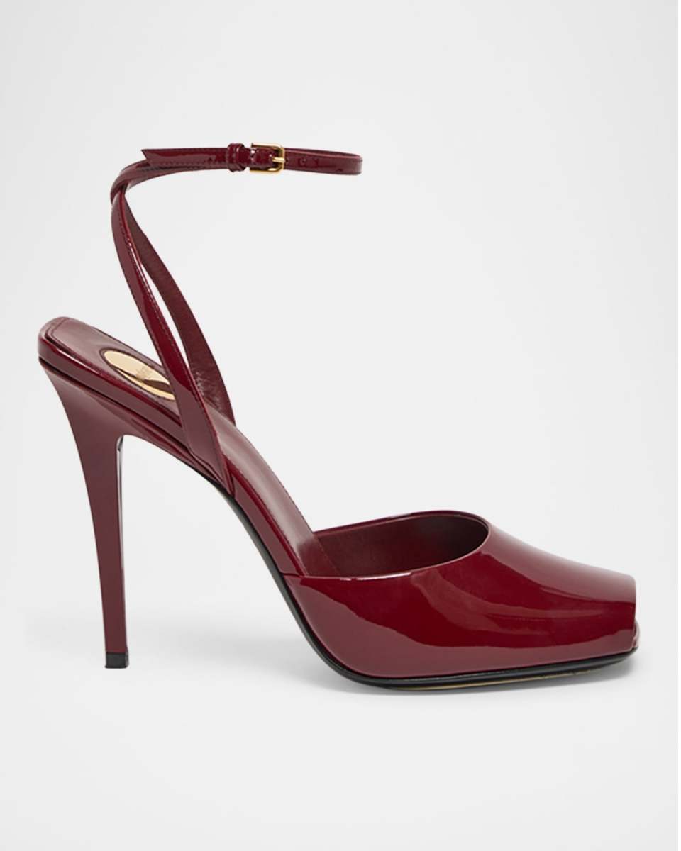 La Scandale Patent Ankle-Strap Sandals