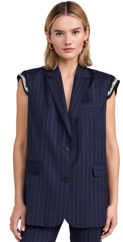 MEIMEIJ Visible Shoulder Pads Jacket Gessato Blue Nights